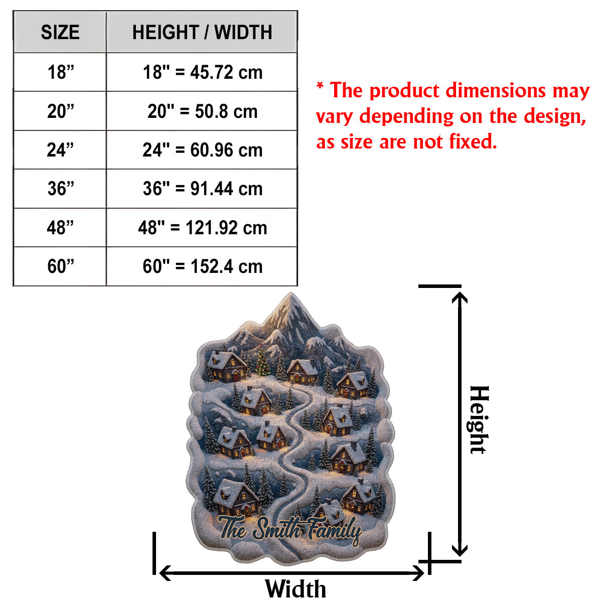 Snowy Mountain Village - Personalized Family Non-Slip Tufted Rug