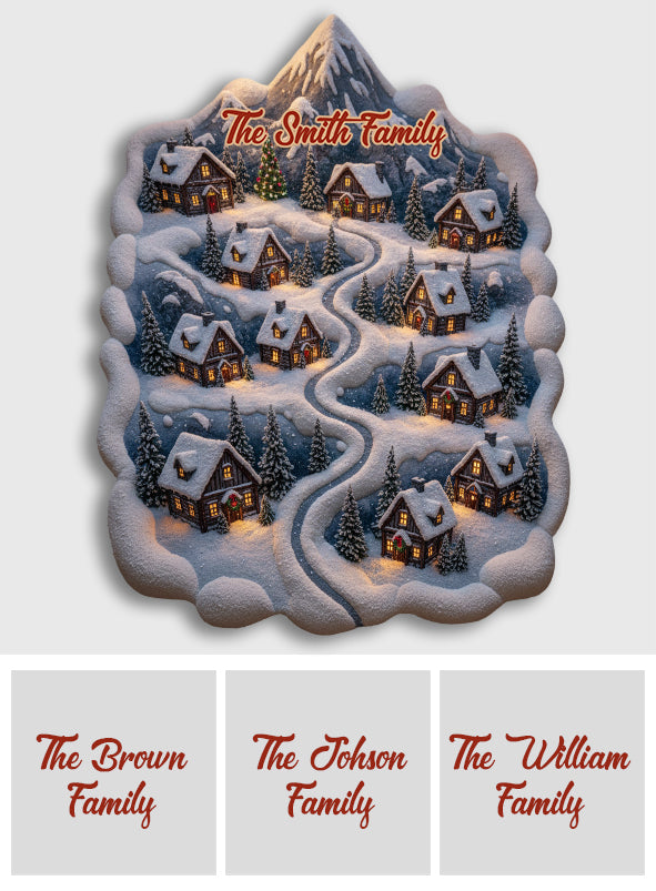 Snowy Mountain Village - Personalized Family Non-Slip Tufted Rug