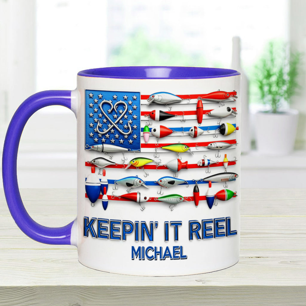 Keepin' It Reel - Personalized Fishing Accent Mug