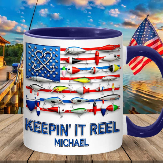 Keepin' It Reel - Personalized Fishing Accent Mug