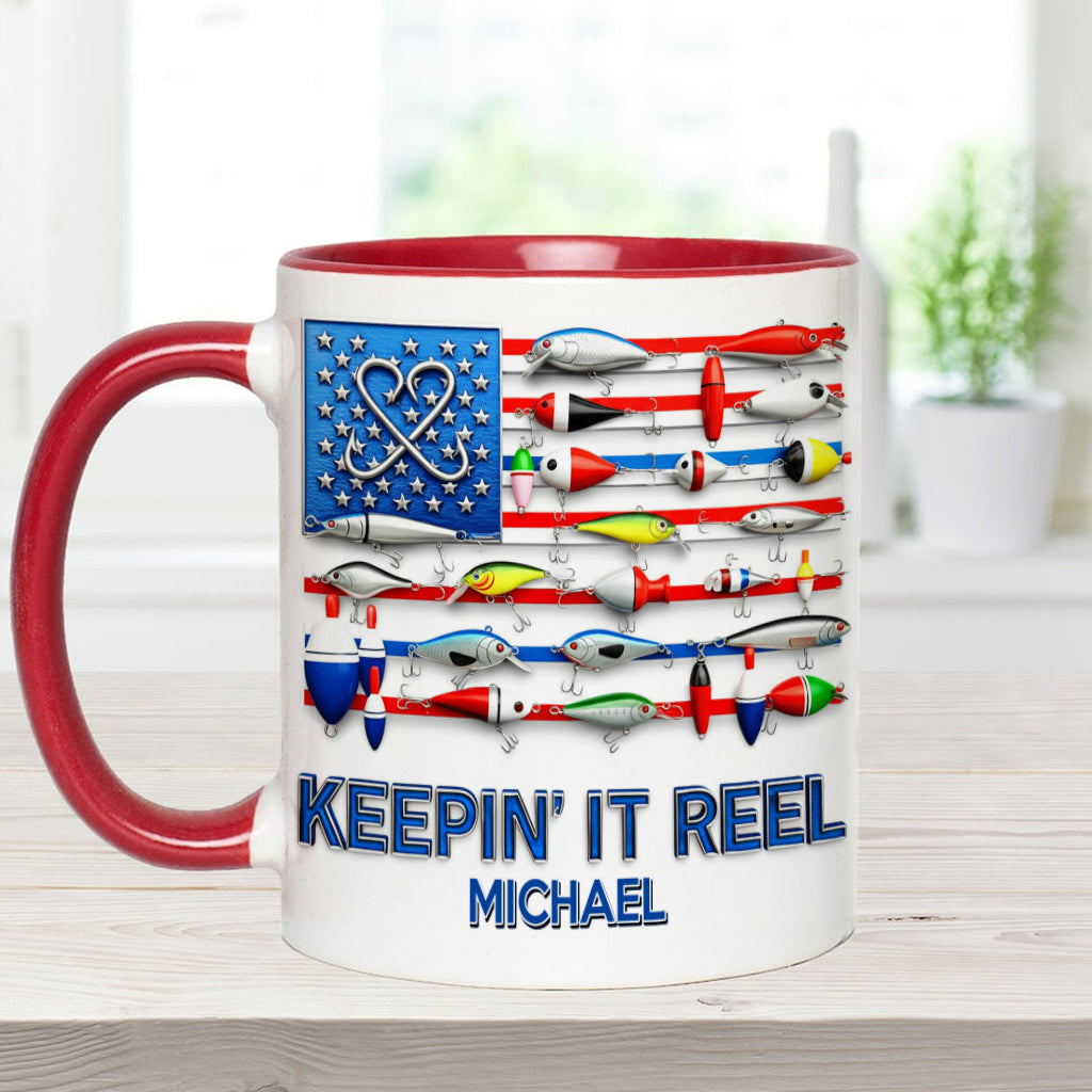 Keepin' It Reel - Personalized Fishing Accent Mug