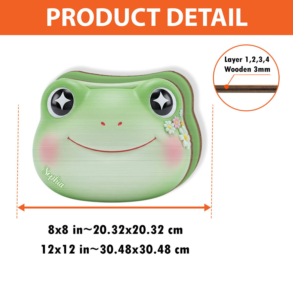Porte-stylo en bois personnalisé en forme de grenouille mignonne
