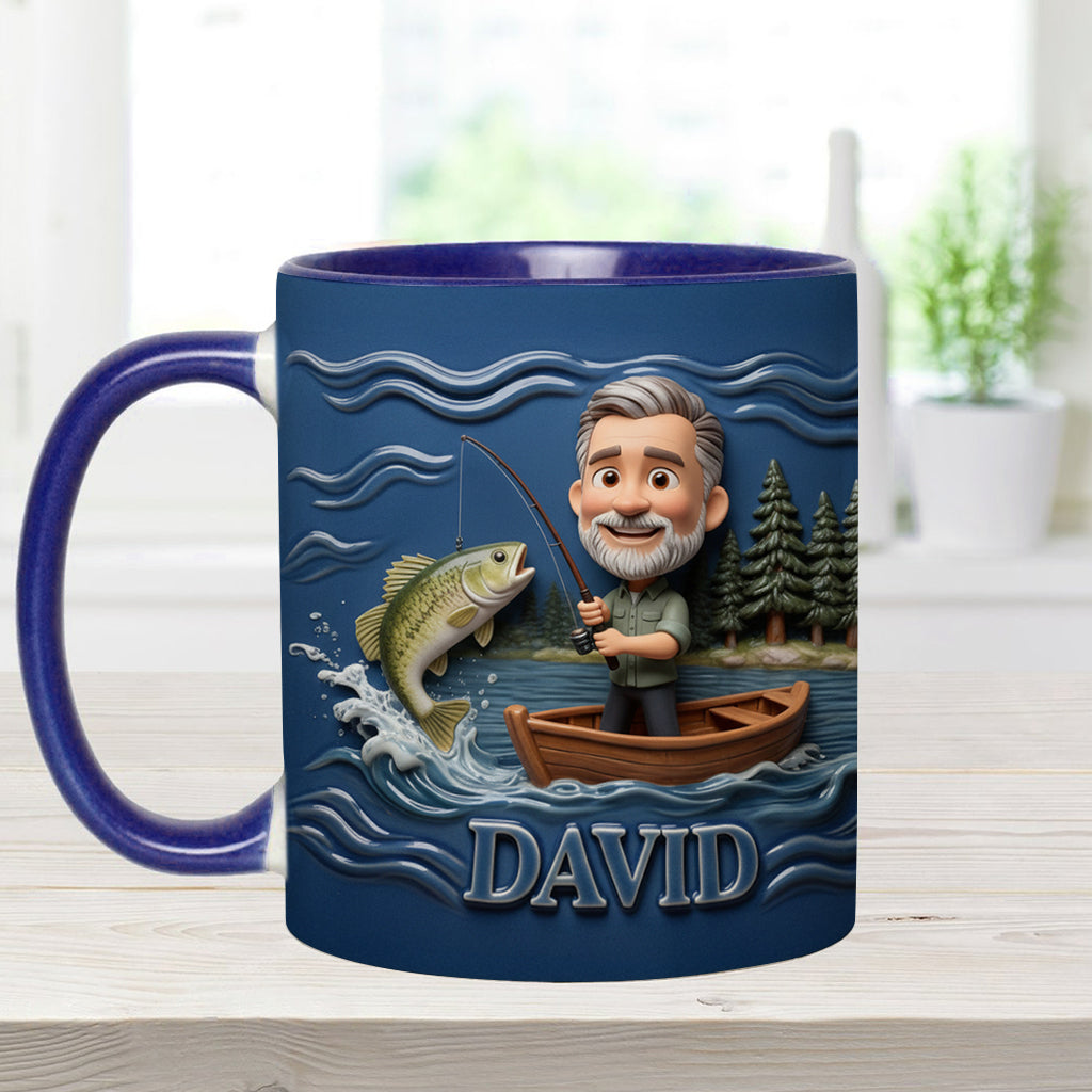 Mug personnalisé avec caricature humoristique à partir de n'importe quelle photo - Mug sur le thème de la pêche