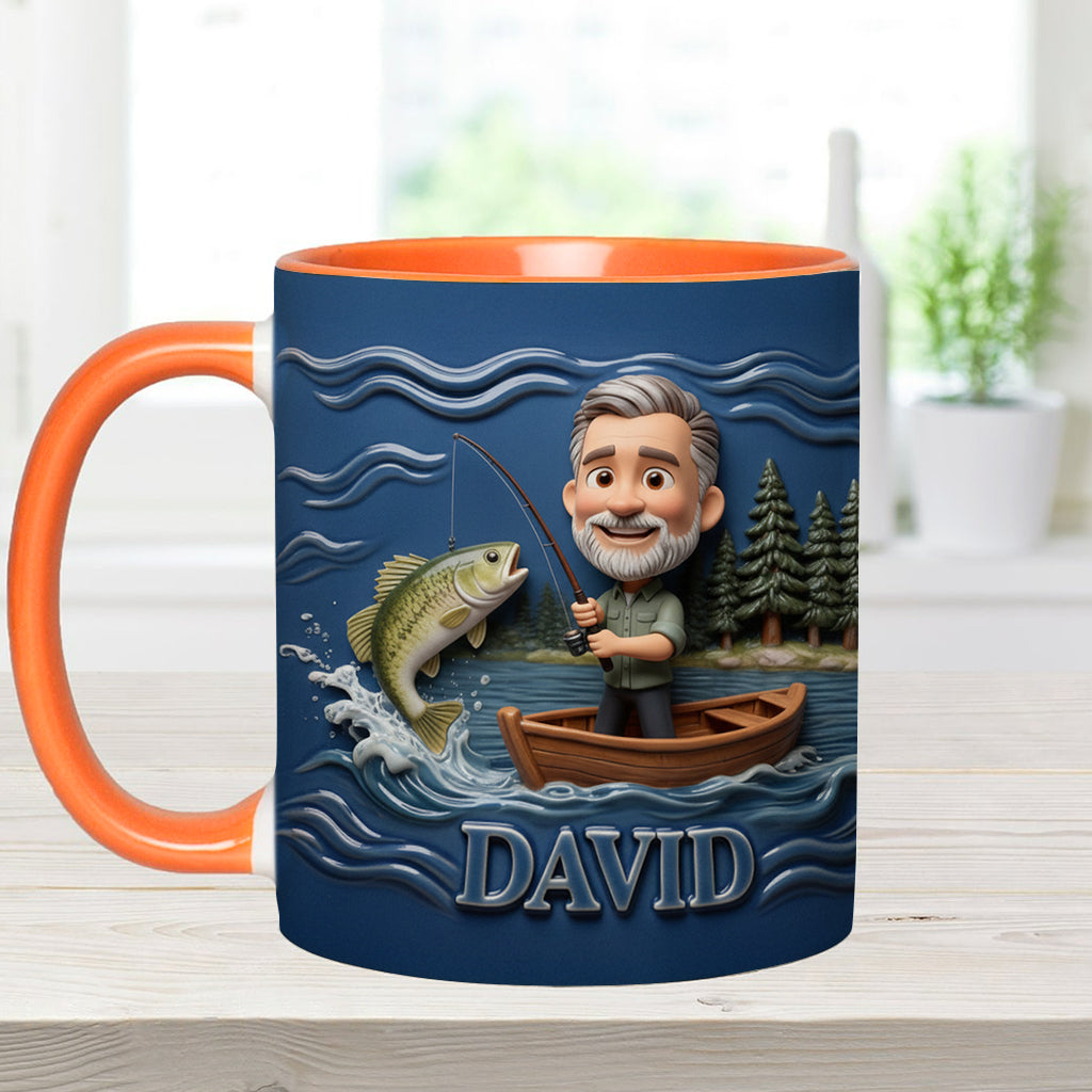 Mug personnalisé avec caricature humoristique à partir de n'importe quelle photo - Mug sur le thème de la pêche