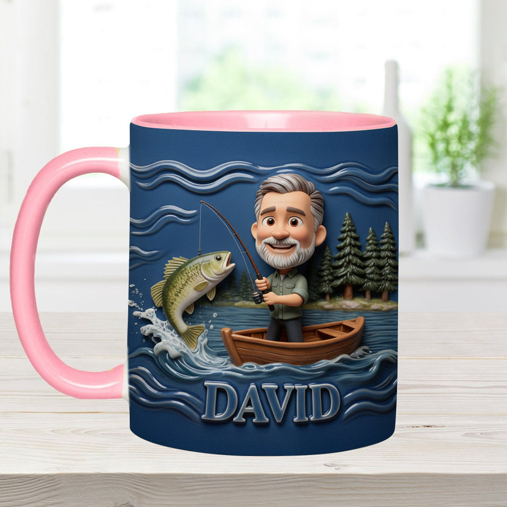 Mug personnalisé avec caricature humoristique à partir de n'importe quelle photo - Mug sur le thème de la pêche