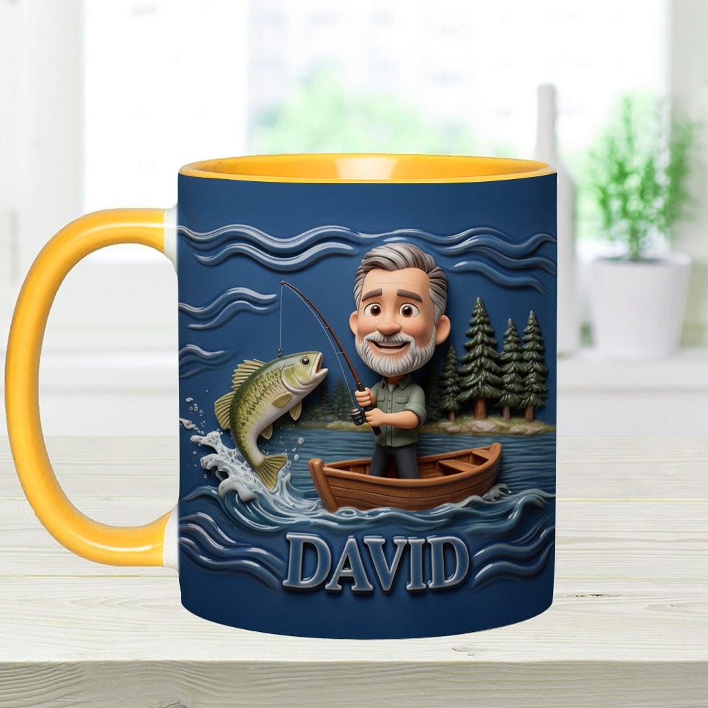 Mug personnalisé avec caricature humoristique à partir de n'importe quelle photo - Mug sur le thème de la pêche