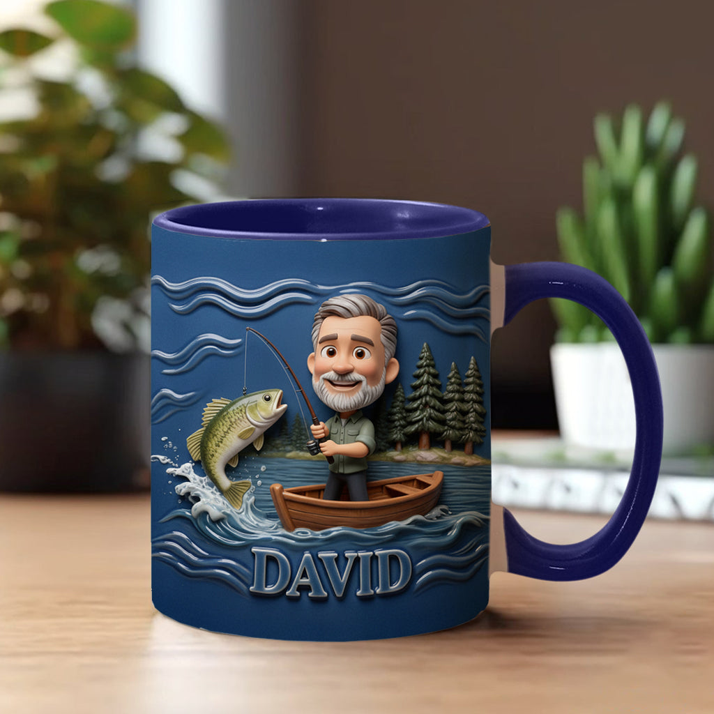 Mug personnalisé avec caricature humoristique à partir de n'importe quelle photo - Mug sur le thème de la pêche