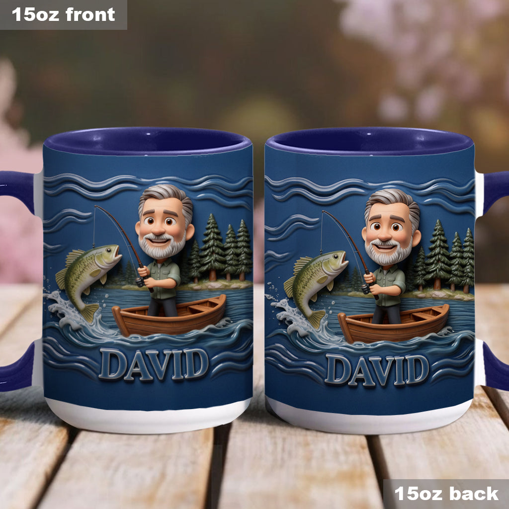 Mug personnalisé avec caricature humoristique à partir de n'importe quelle photo - Mug sur le thème de la pêche