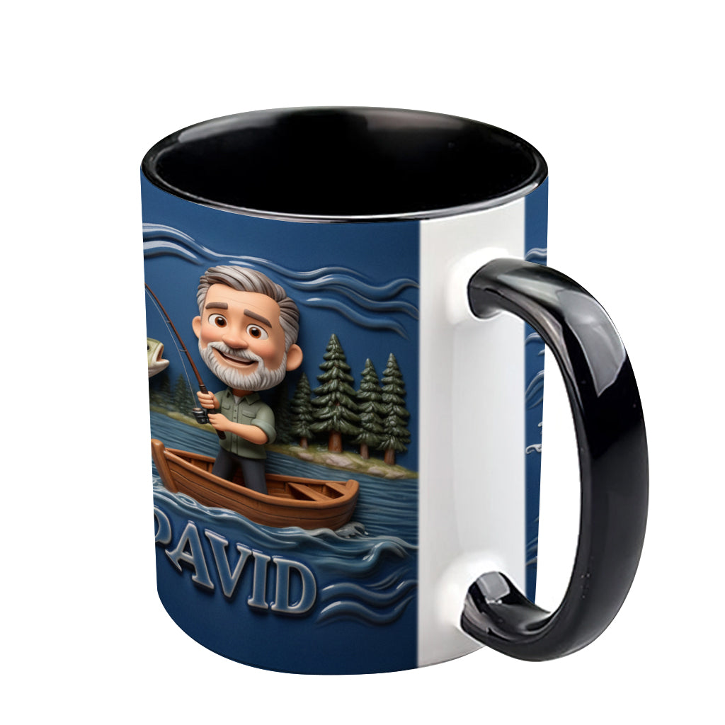 Mug personnalisé avec caricature humoristique à partir de n'importe quelle photo - Mug sur le thème de la pêche