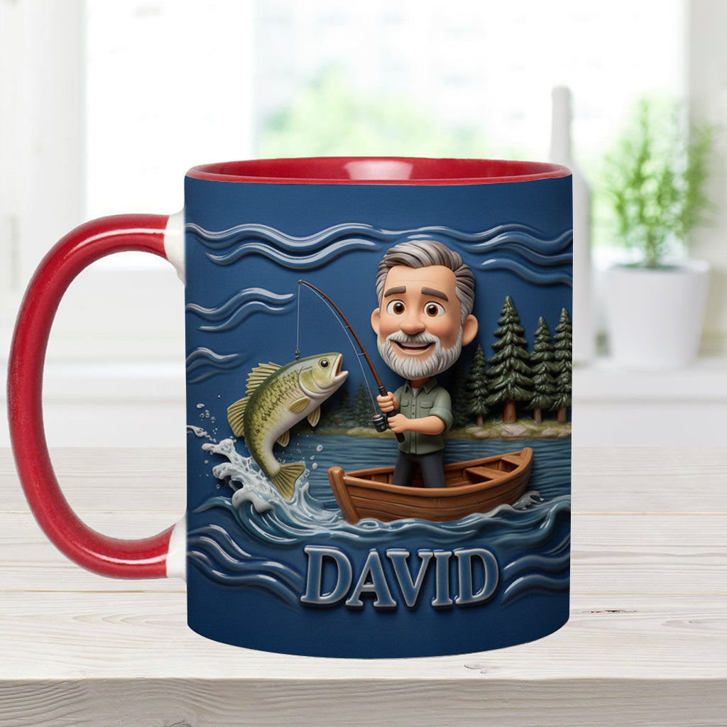 Mug personnalisé avec caricature humoristique à partir de n'importe quelle photo - Mug sur le thème de la pêche