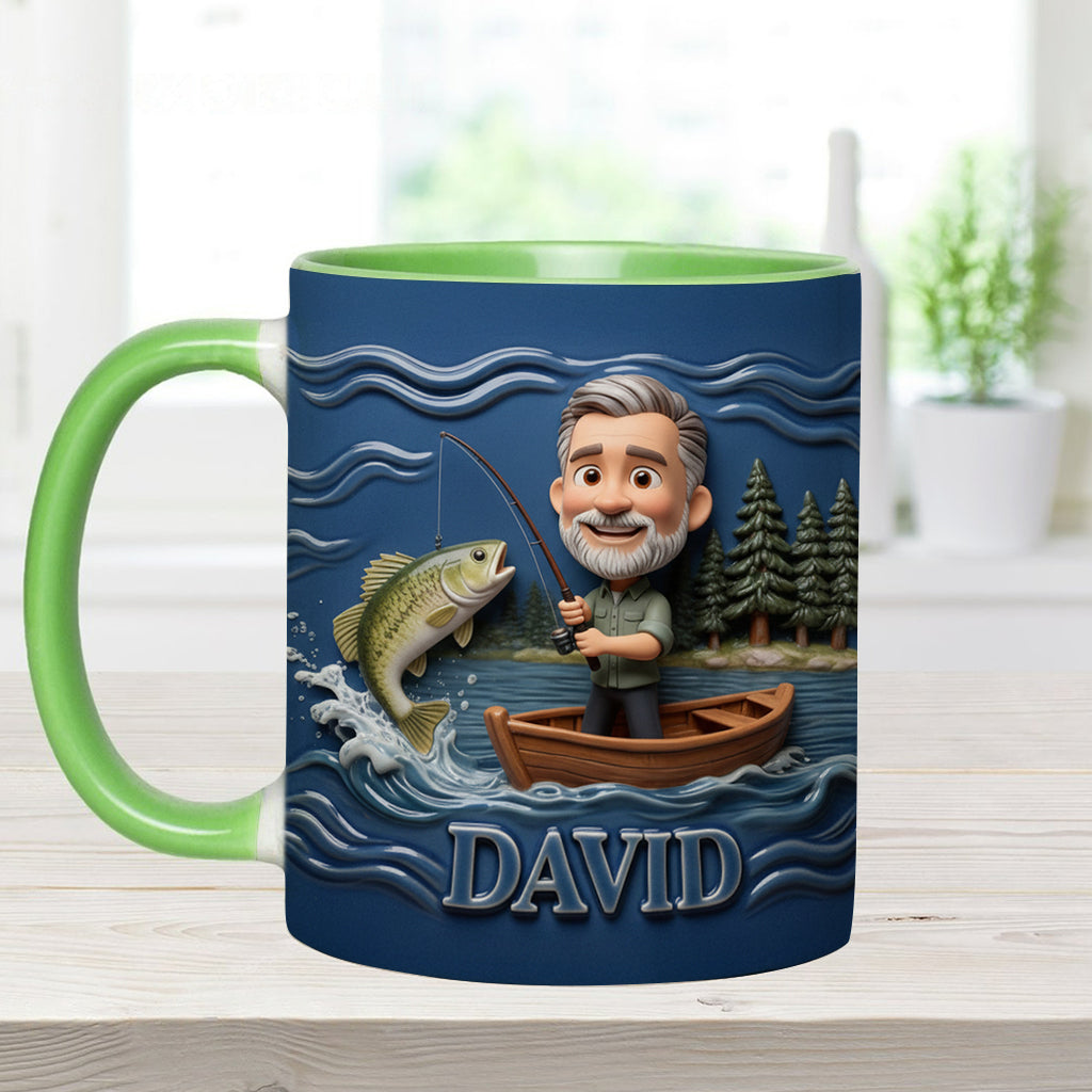 Mug personnalisé avec caricature humoristique à partir de n'importe quelle photo - Mug sur le thème de la pêche