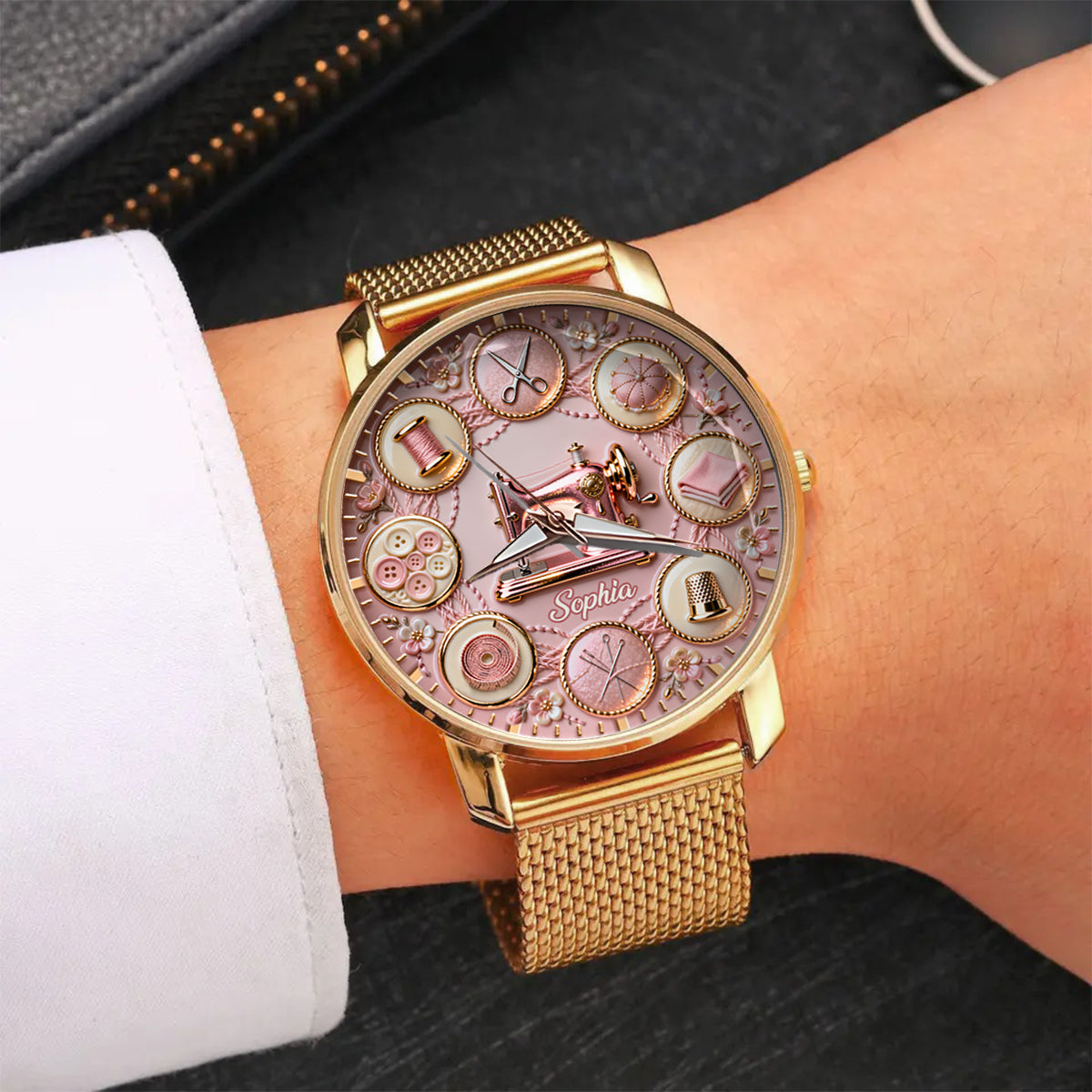 Passionnée de couture - Montre-bracelet personnalisée pour femme 