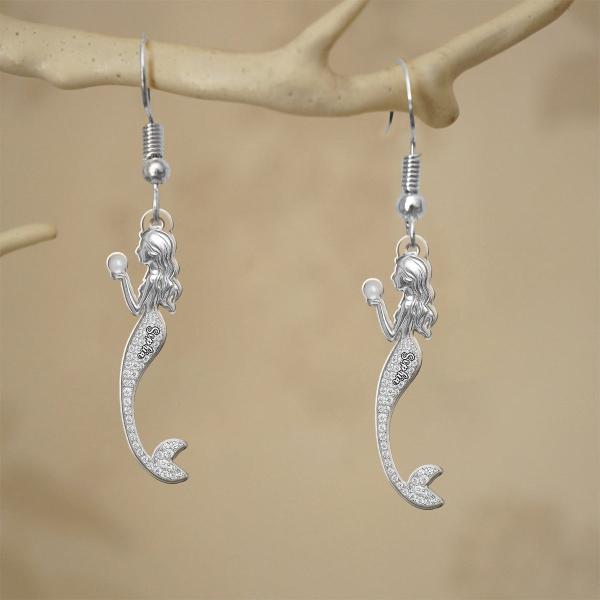 Boucles d'oreilles sirène élégantes - personnalisées pour les amoureux de la mer