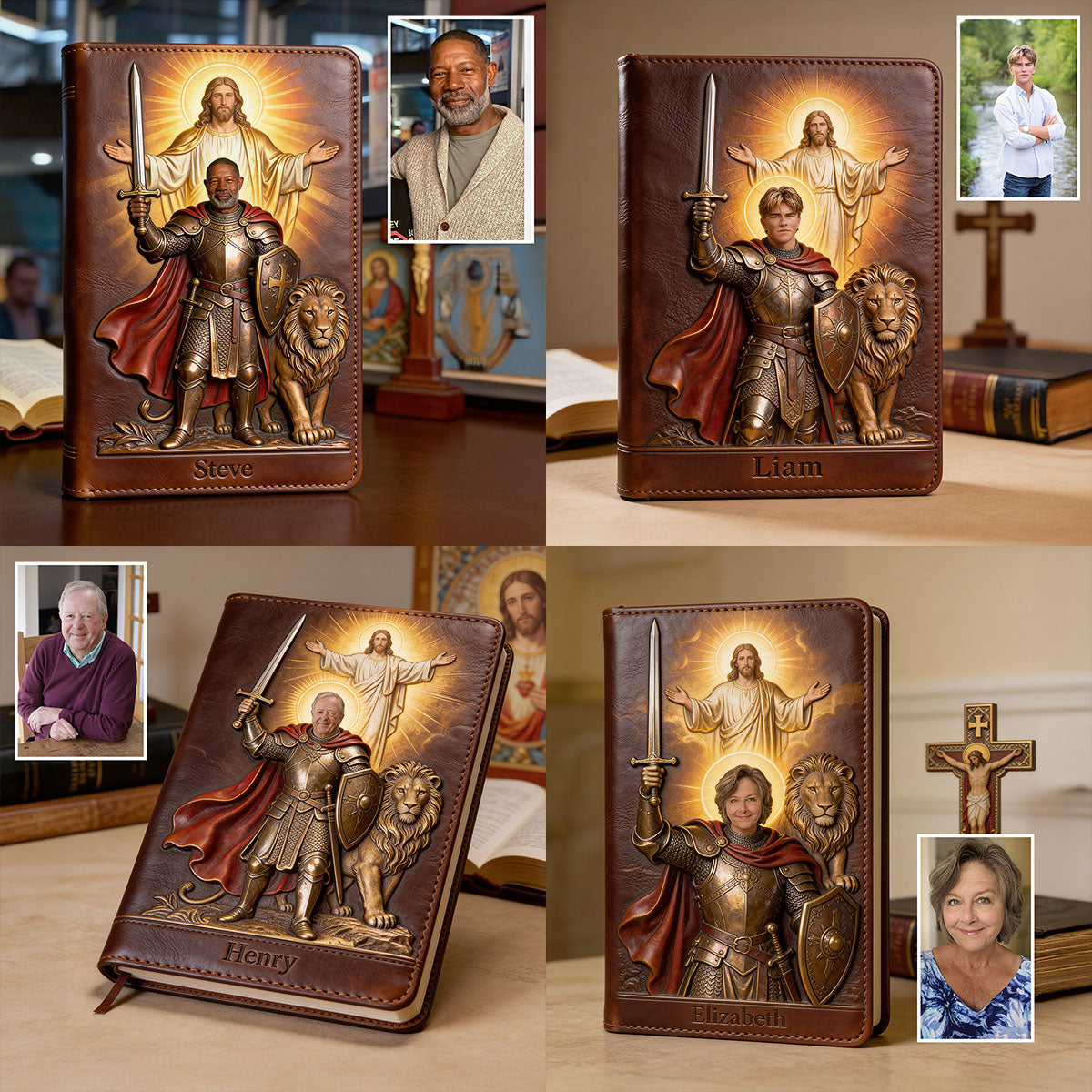 Custom Any Photo - Armor Of God - Personalized Christian Leather Journal