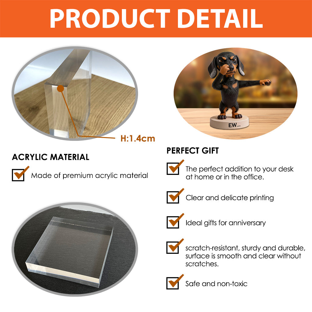 Funny Bathroom Decor - Personalized Dog Custom Shaped Acrylic Plaque