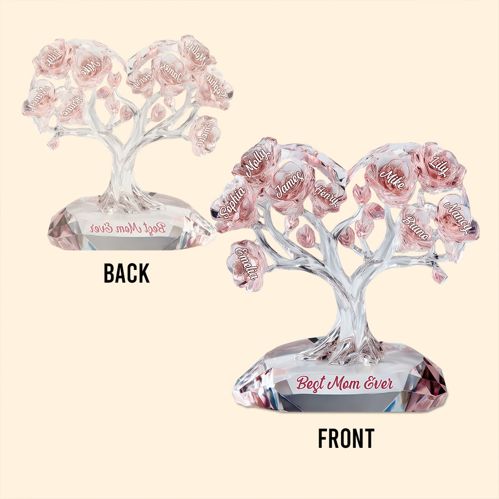 Meilleure maman du monde - Plaque acrylique personnalisée « Mère » en forme de carte de vœux