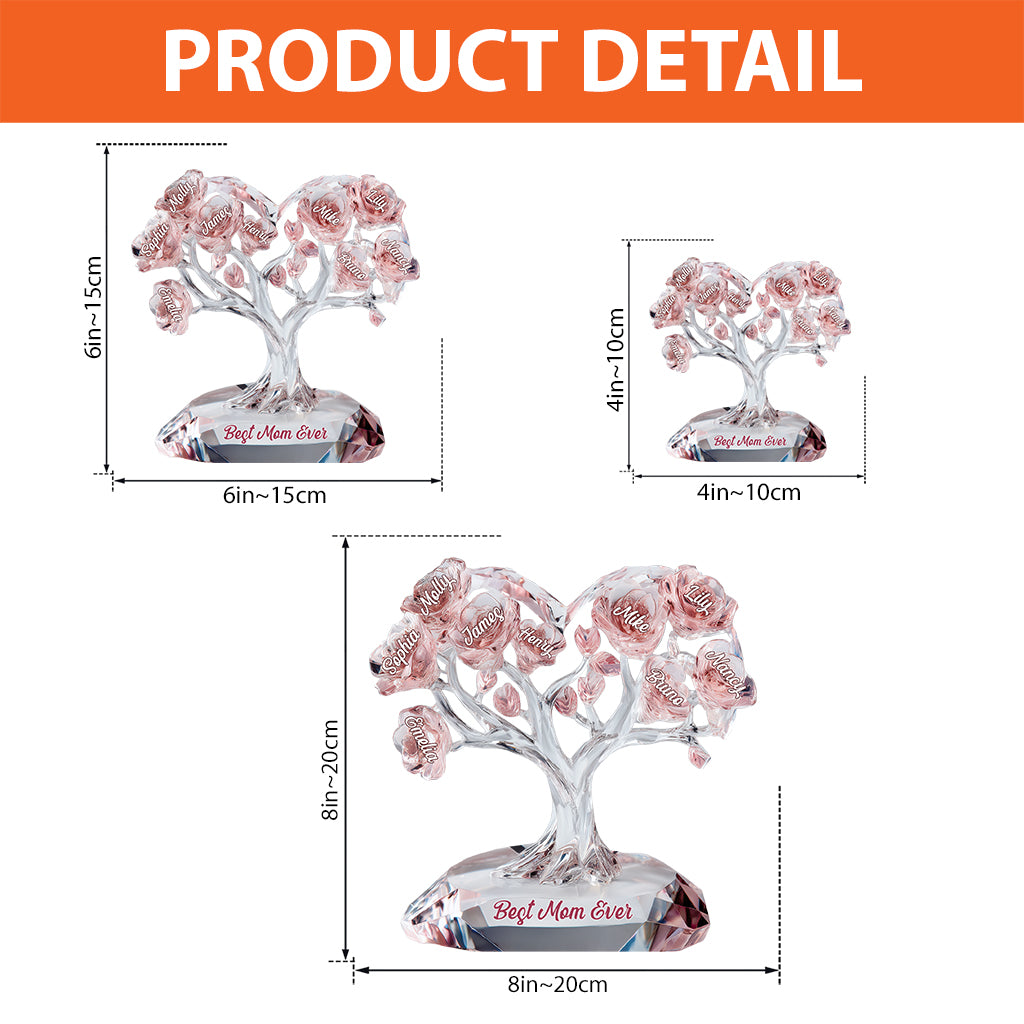 Meilleure maman du monde - Plaque acrylique personnalisée « Mère » en forme de carte de vœux