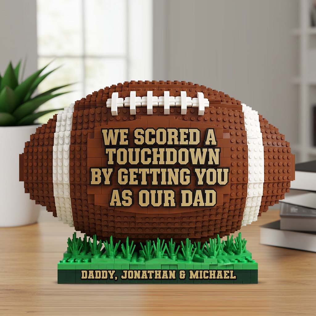 Papa de football américain - Plaque acrylique personnalisée en forme de ballon de football