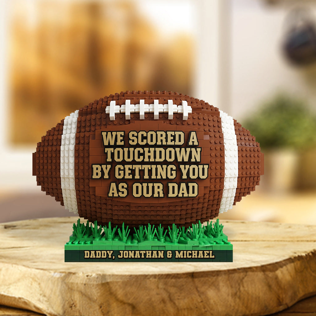 Papa de football américain - Plaque acrylique personnalisée en forme de ballon de football