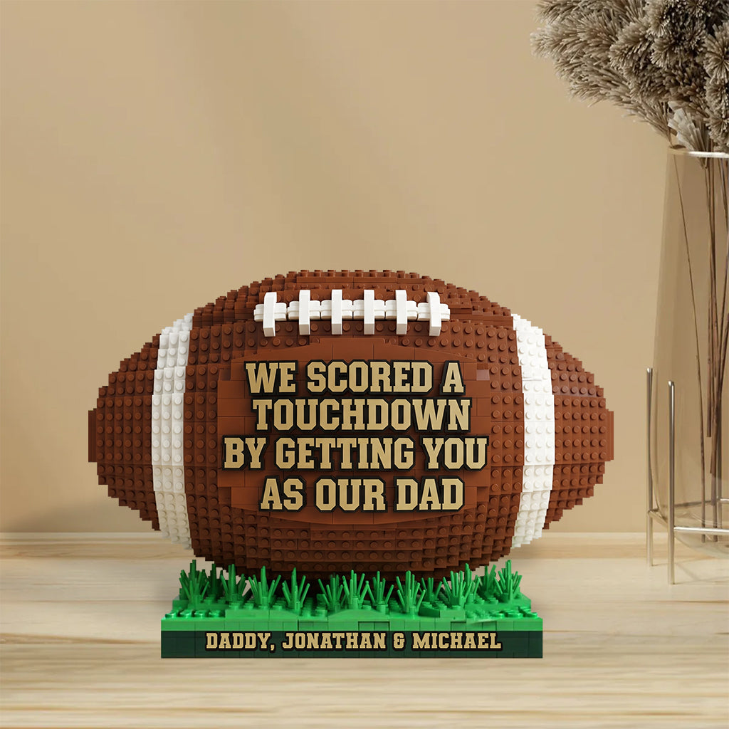 Papa de football américain - Plaque acrylique personnalisée en forme de ballon de football