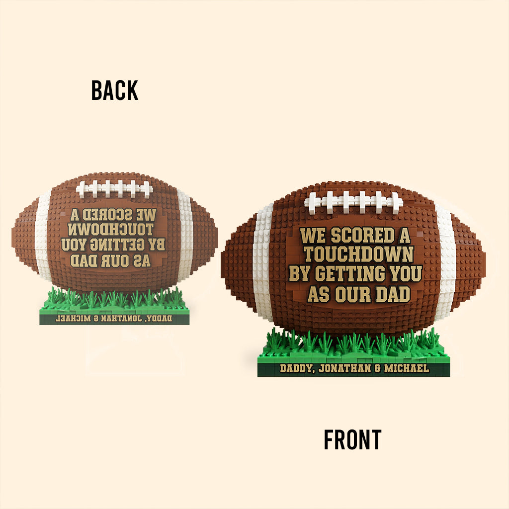 Papa de football américain - Plaque acrylique personnalisée en forme de ballon de football