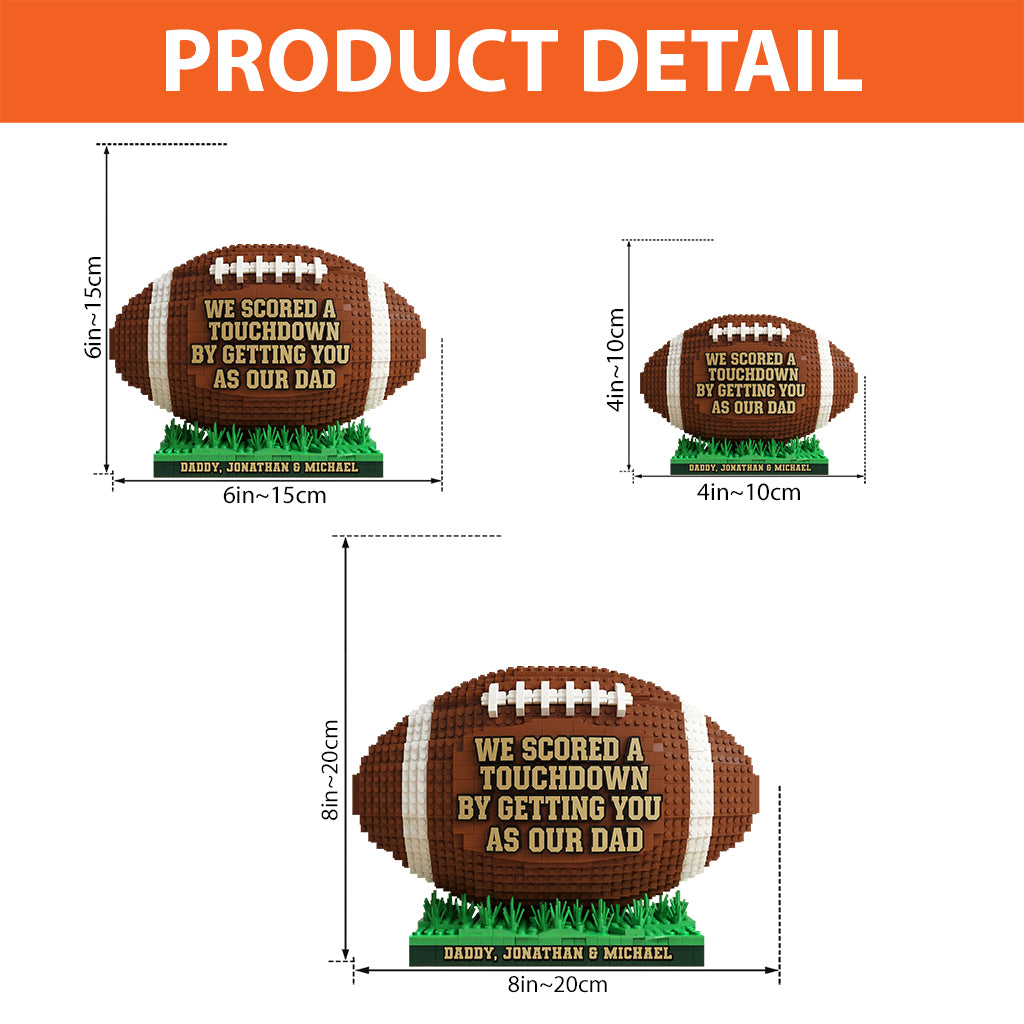 Papa de football américain - Plaque acrylique personnalisée en forme de ballon de football