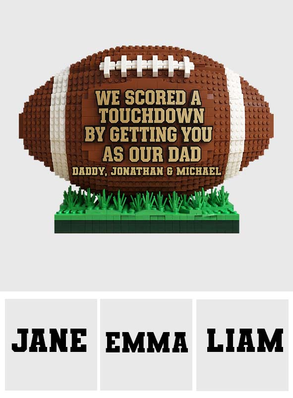 Papa de football américain - Plaque acrylique personnalisée en forme de ballon de football