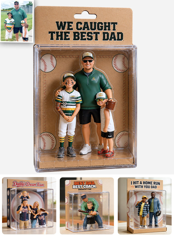 Nous avons attrapé le meilleur papa - Boîte d'affichage en acrylique personnalisée
