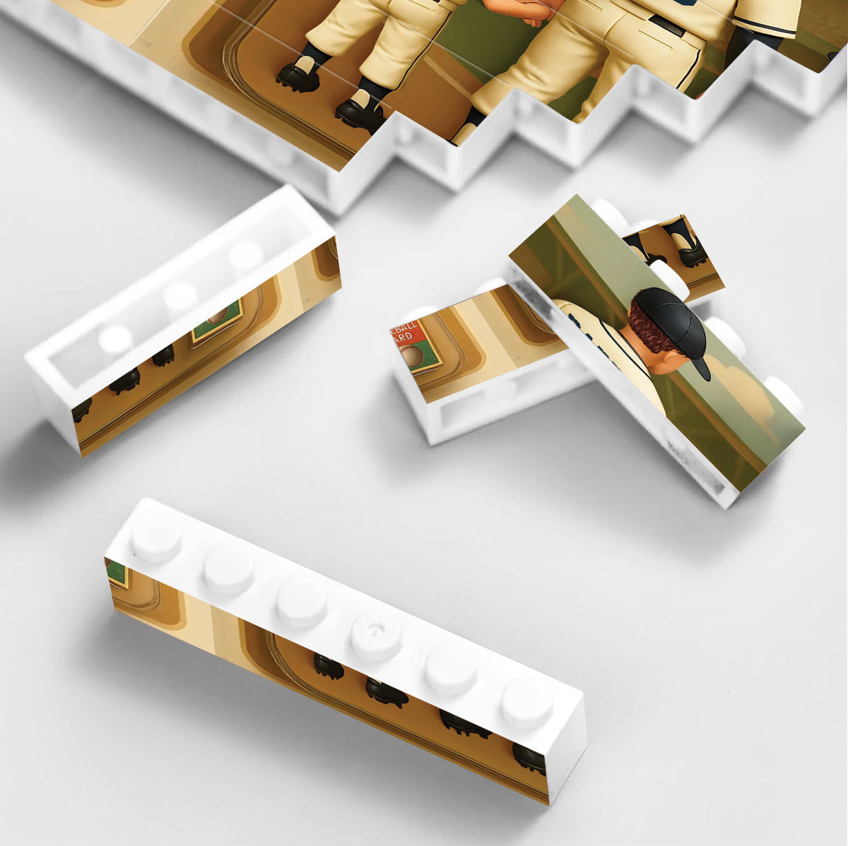 Papa de joueur de baseball - Blocs de construction rectangulaires verticaux personnalisés sur le thème du baseball, imprimés des deux côtés