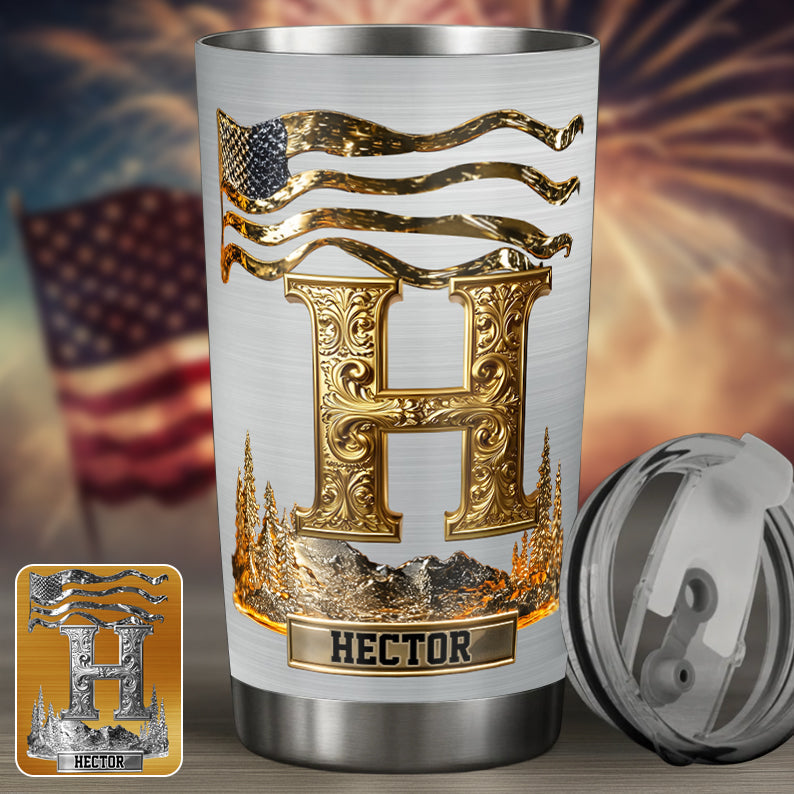 Gobelet isotherme de luxe personnalisé avec initiales du prénom