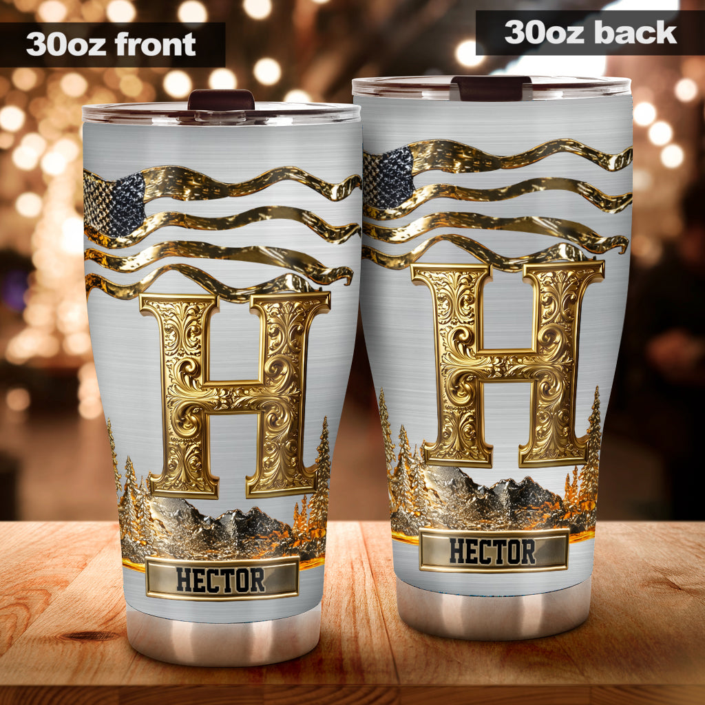 Gobelet isotherme de luxe personnalisé avec initiales du prénom