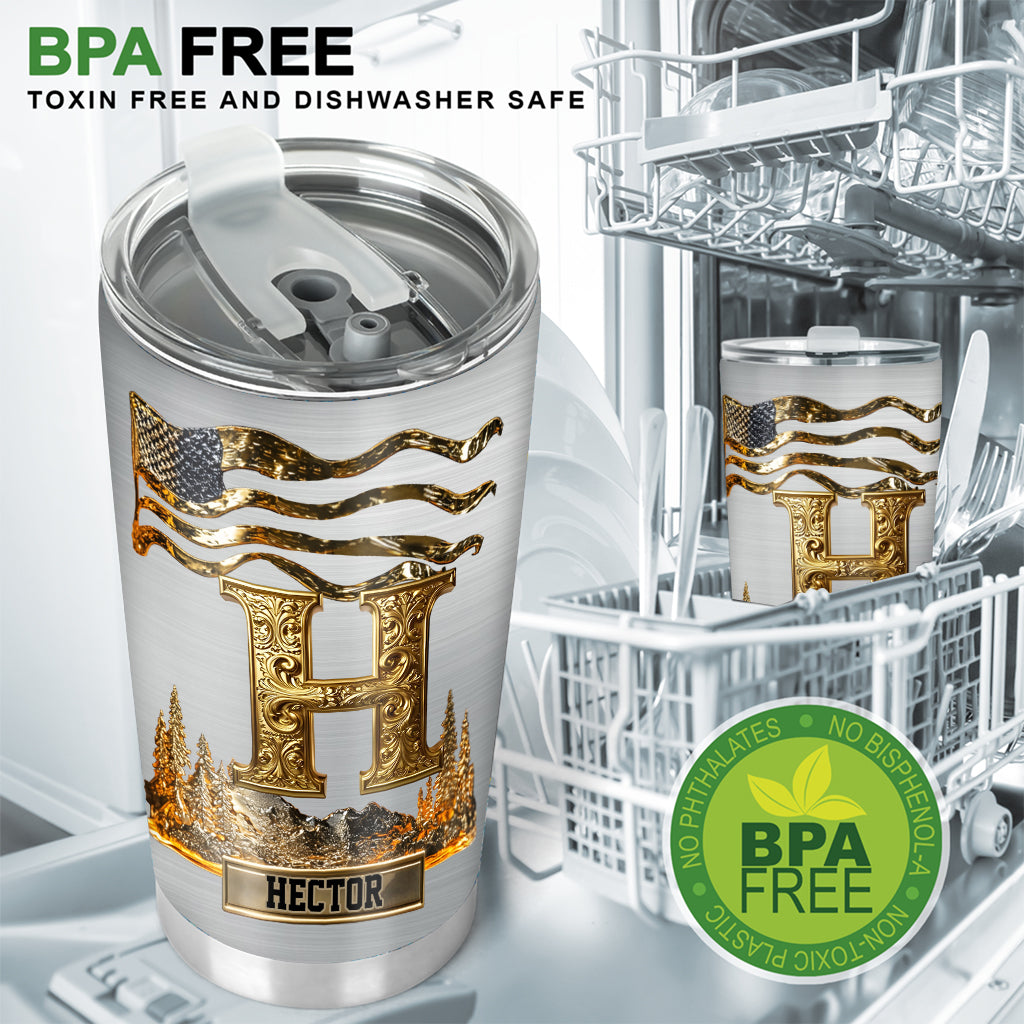 Gobelet isotherme de luxe personnalisé avec initiales du prénom