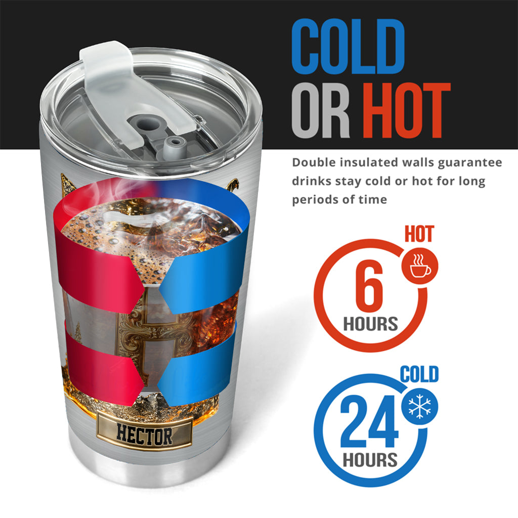 Gobelet isotherme de luxe personnalisé avec initiales du prénom