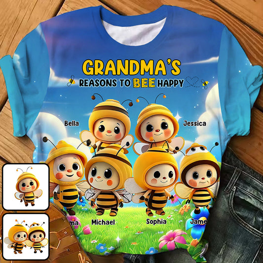 Raison d'être heureuse - T-shirt personnalisé pour grand-mère