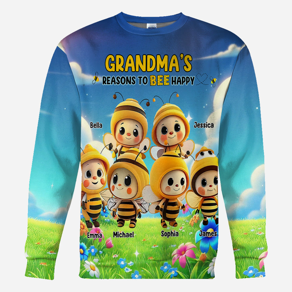 Reason To Bee Happy - Personalized Grandma All Over Shirt