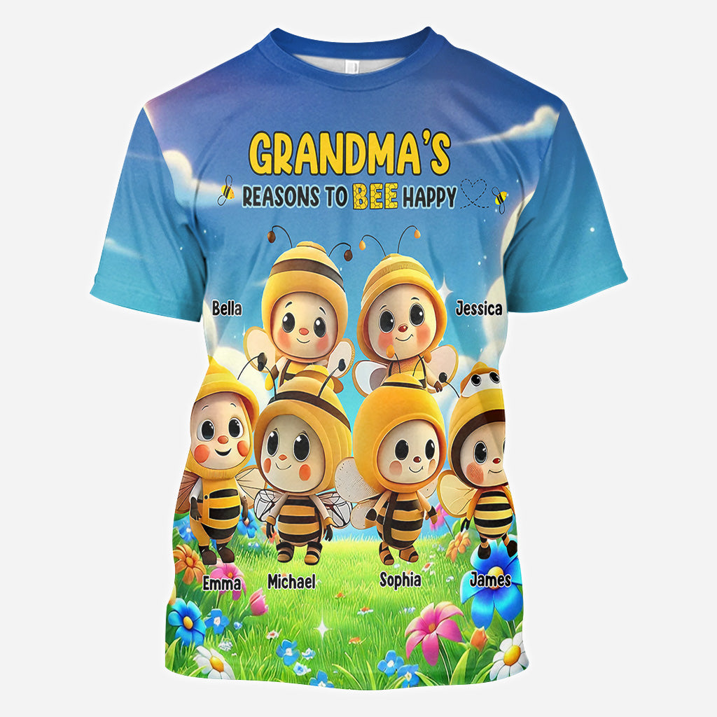 Reason To Bee Happy - Personalized Grandma All Over Shirt