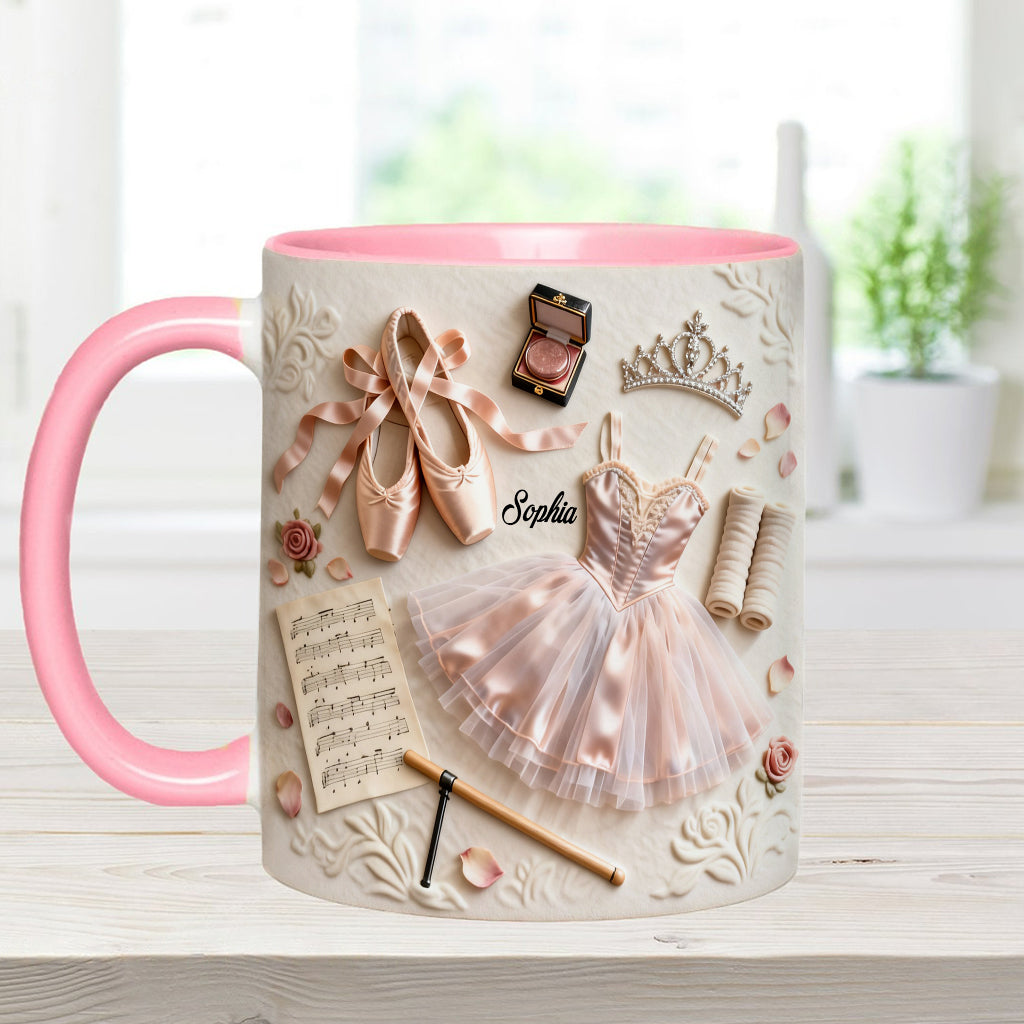J'adore le ballet - Mug et sous-verre personnalisés sur le thème du ballet