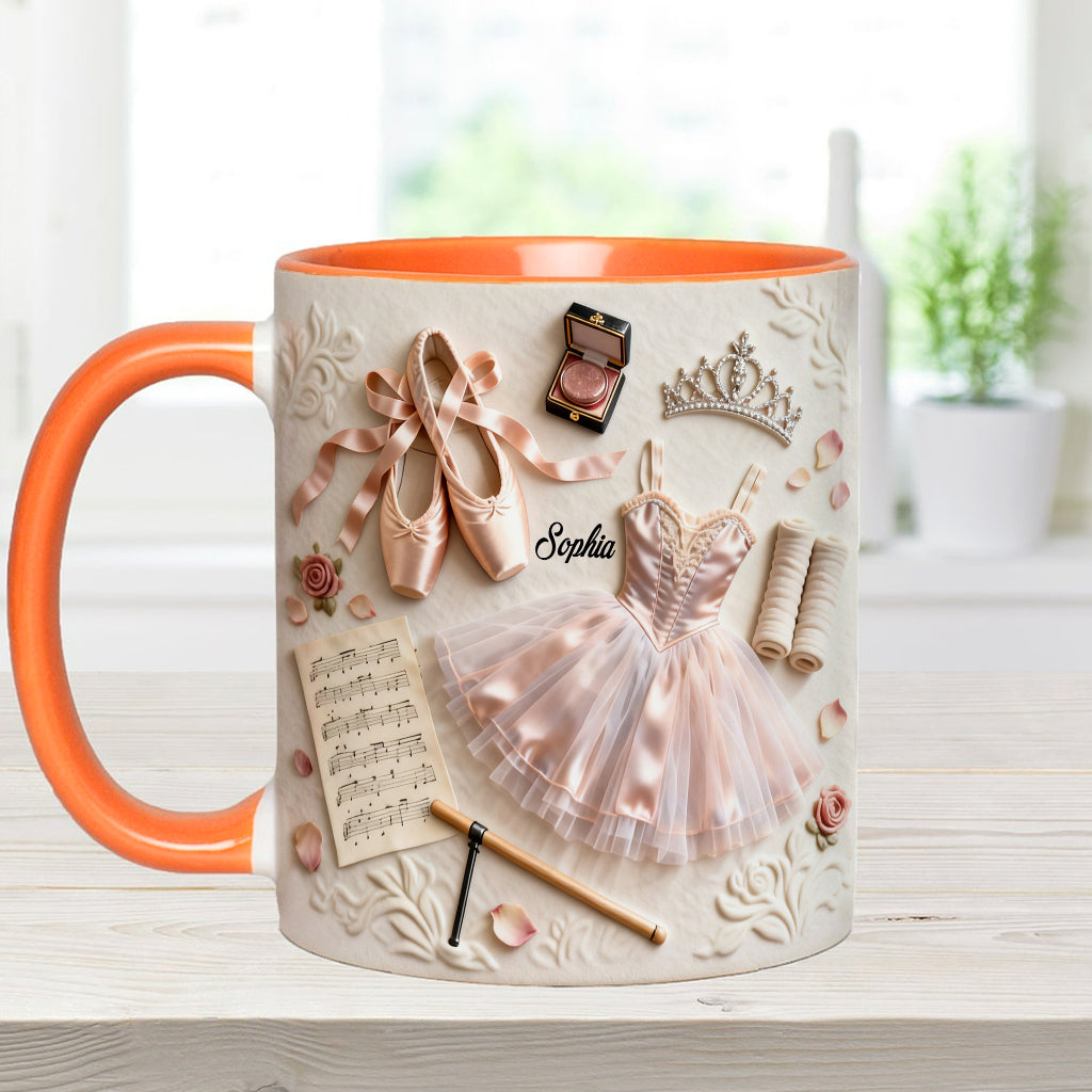 J'adore le ballet - Mug et sous-verre personnalisés sur le thème du ballet