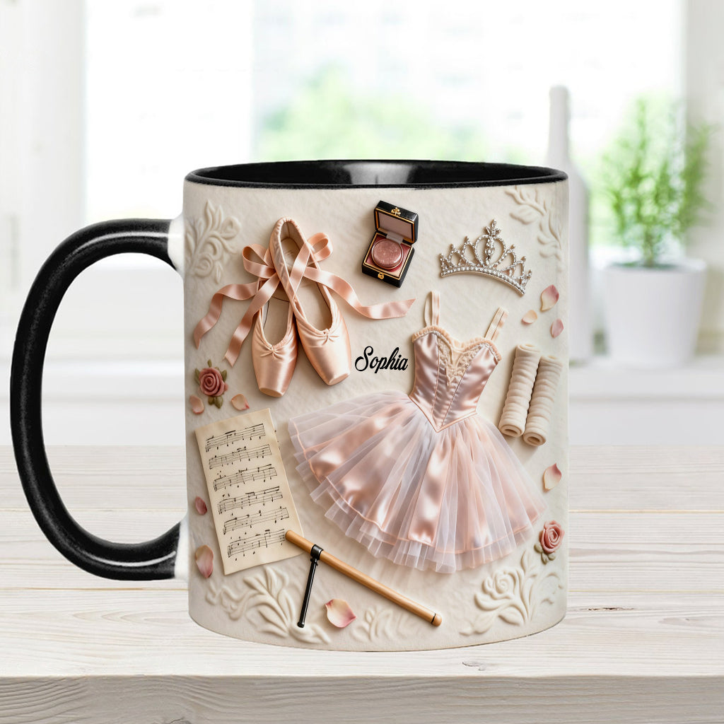 J'adore le ballet - Mug et sous-verre personnalisés sur le thème du ballet