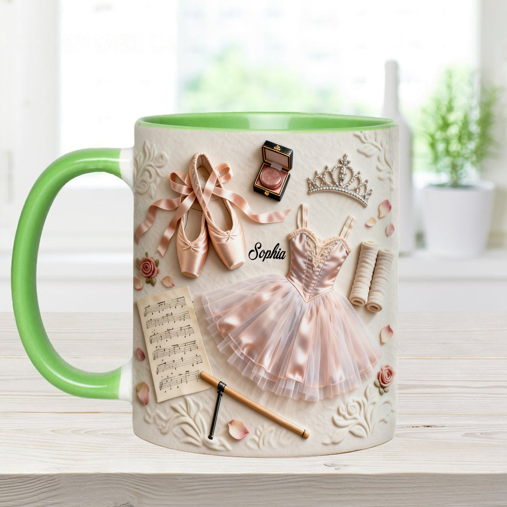 J'adore le ballet - Mug et sous-verre personnalisés sur le thème du ballet