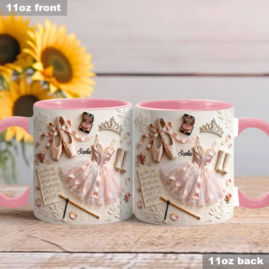 J'adore le ballet - Mug et sous-verre personnalisés sur le thème du ballet