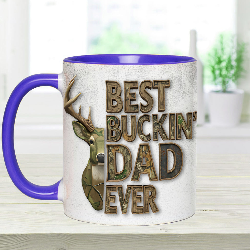 Best Buckin Dad Ever - Personalized Hunting Accent Mug