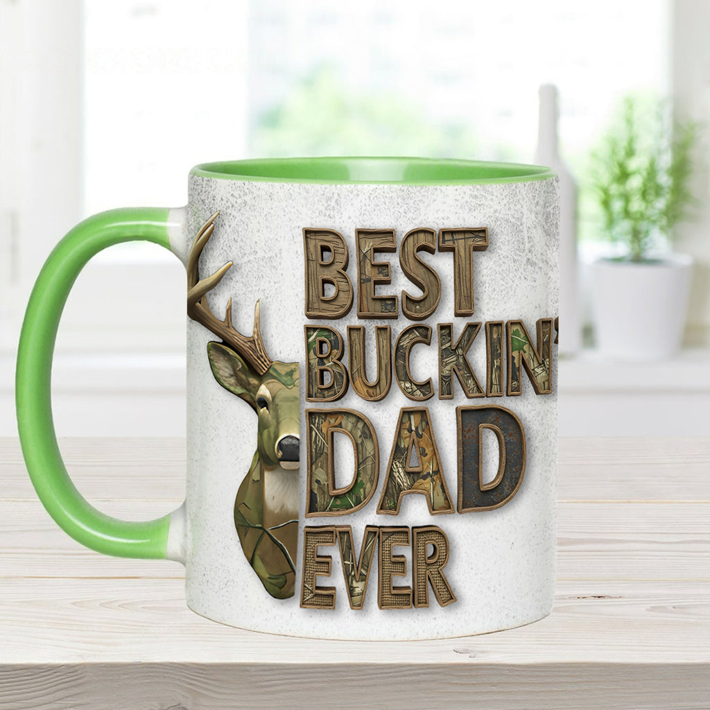 Best Buckin Dad Ever - Personalized Hunting Accent Mug