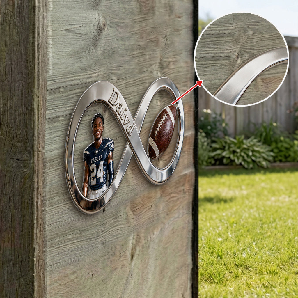 Any Sport, Any Photo - Personalized Football 3D Printed Cut Metal Sign