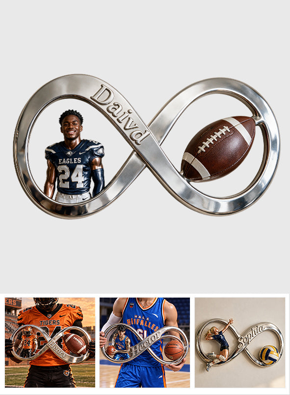 Any Sport, Any Photo - Personalized Football 3D Printed Cut Metal Sign