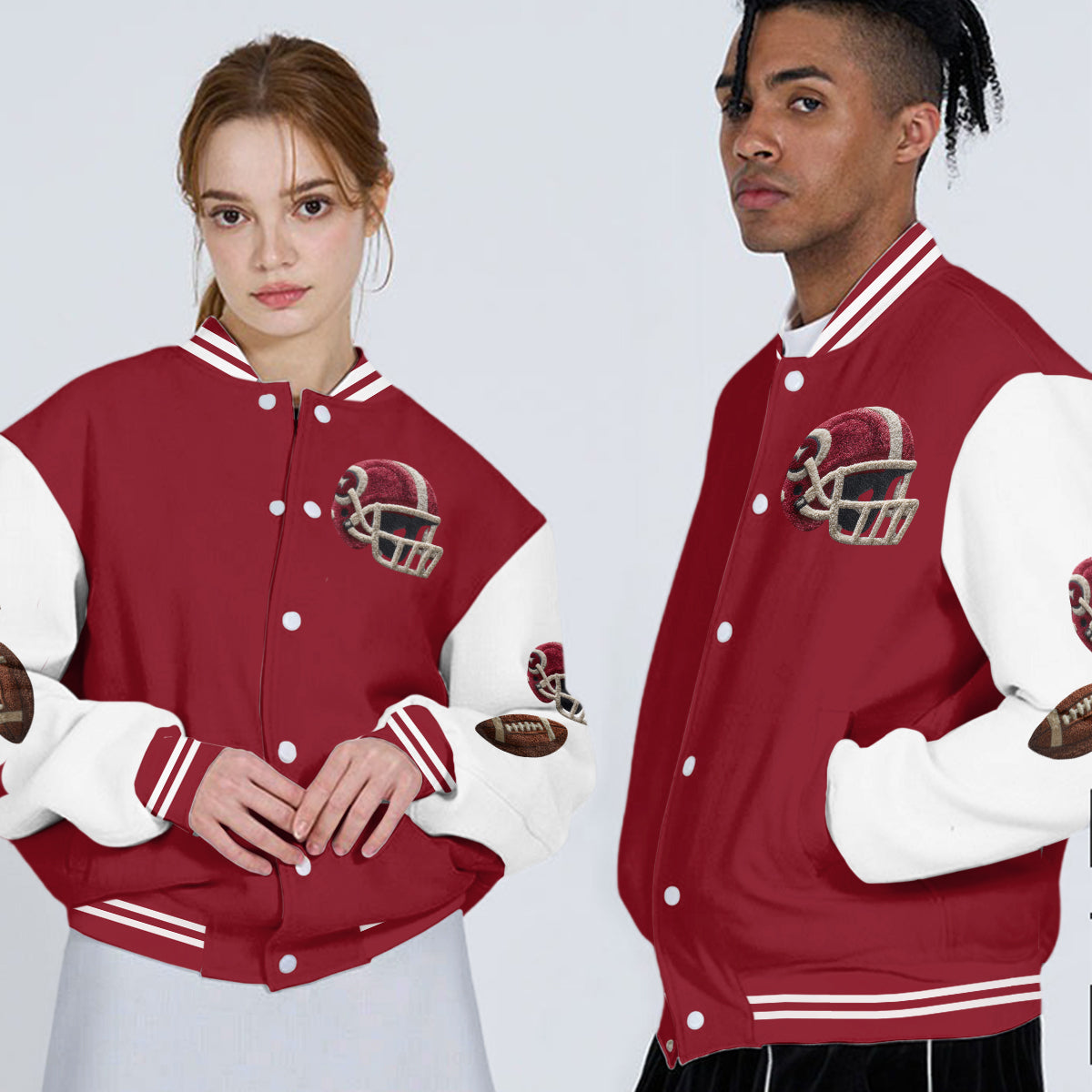 J'adore le football - Veste universitaire de football personnalisée