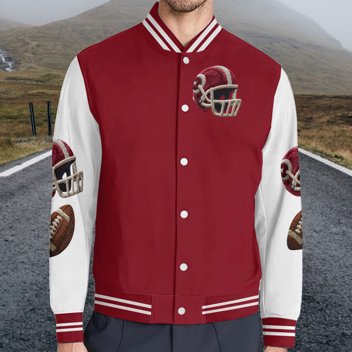 J'adore le football - Veste universitaire de football personnalisée