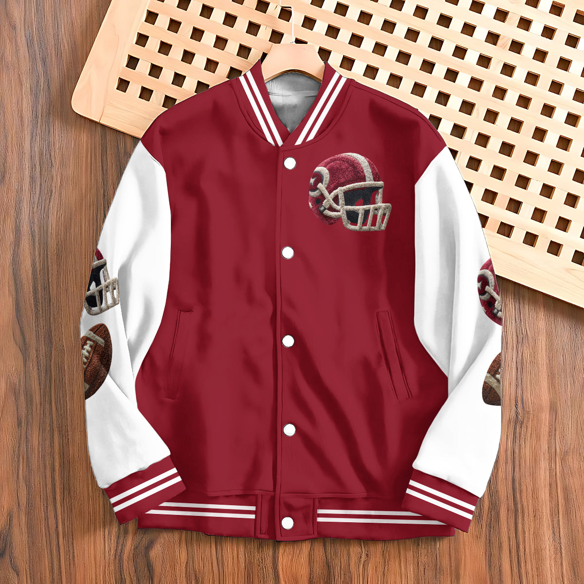 J'adore le football - Veste universitaire de football personnalisée