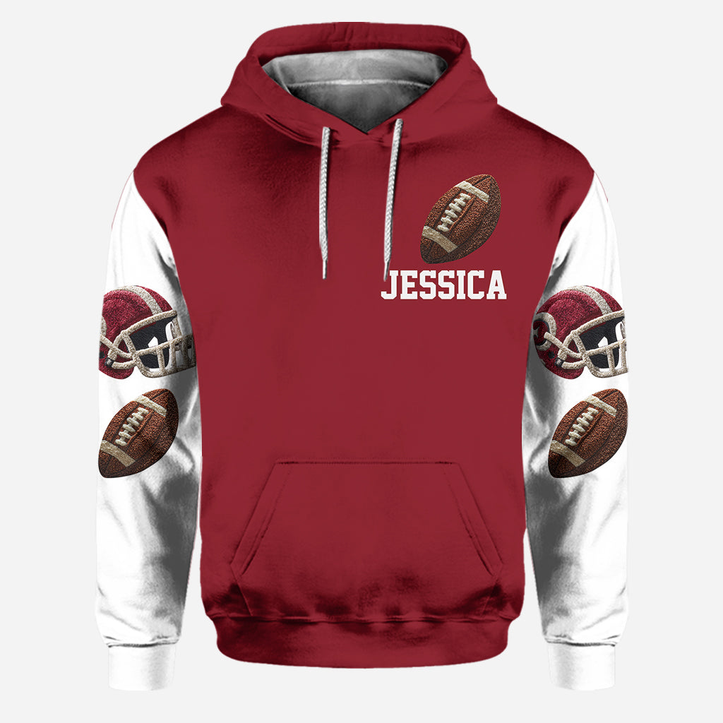 Proud Football Mama, Grandma,... - Personalized Football Hoodie and Leggings