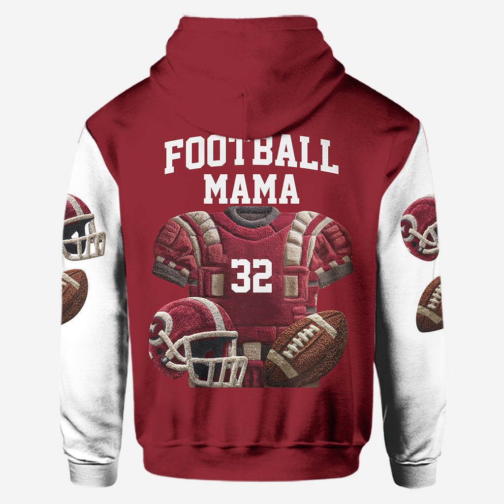 Proud Football Mama, Grandma,... - Personalized Football Hoodie and Leggings